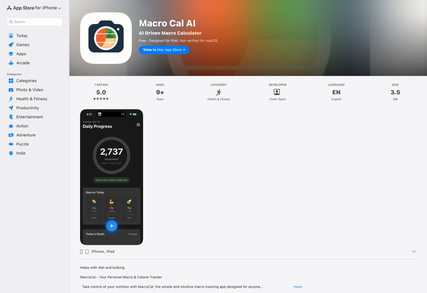 Macro Cal AI on the App Store